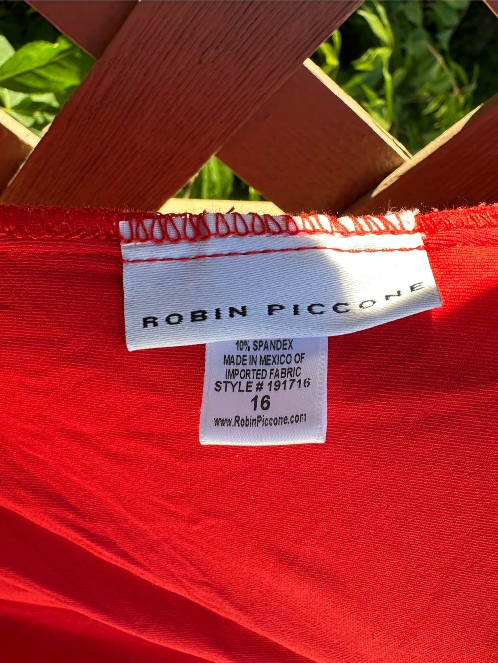 Robin Piccione Red One-Piece Swimsuit - Size 16 - Picture 7 of 7